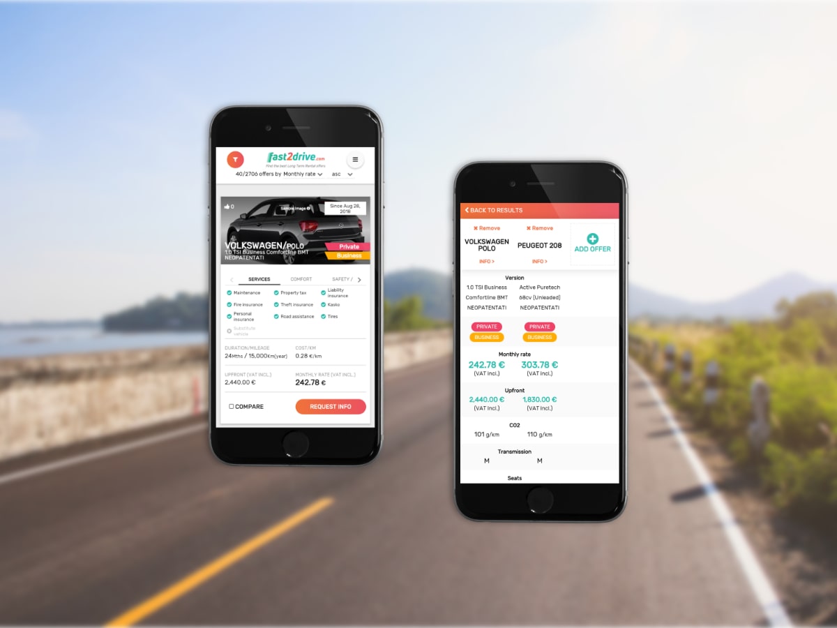 Mobile and comparison view